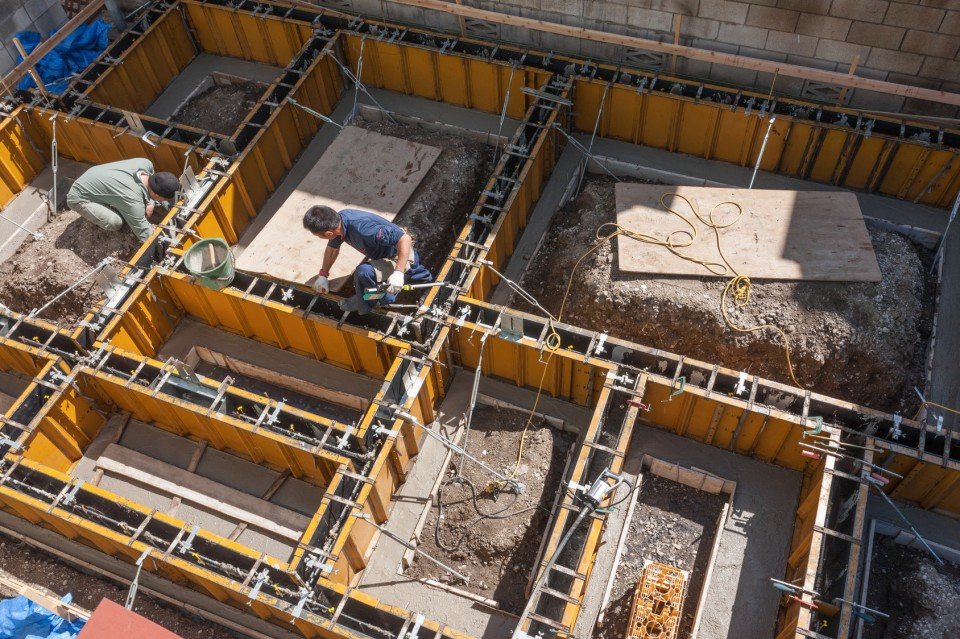 新築建物の躯体工事 施工写真
